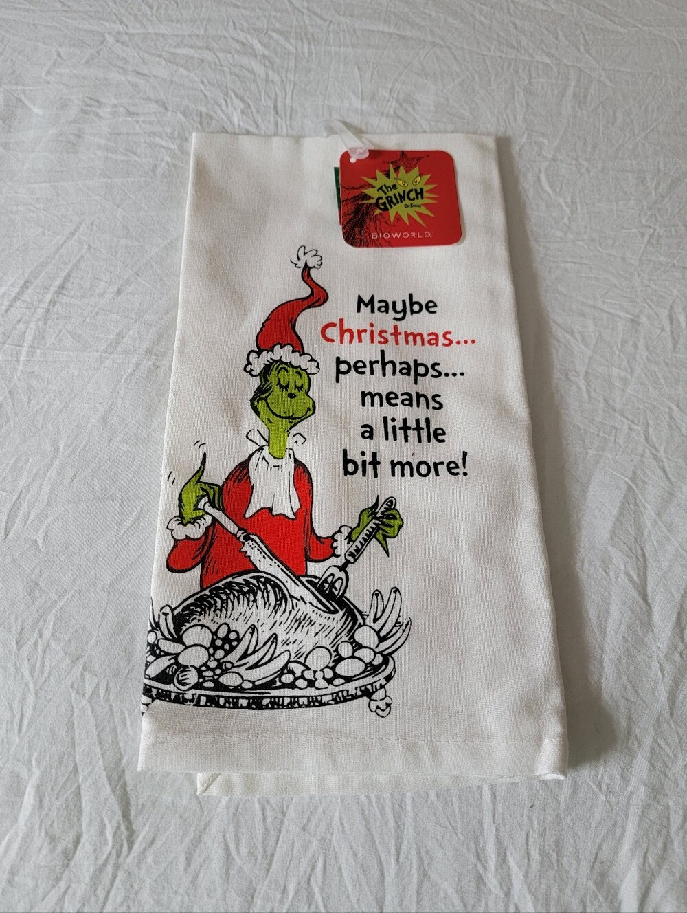 The Grinch Red & Green Holiday Kitchen Towel by BIOWORLD